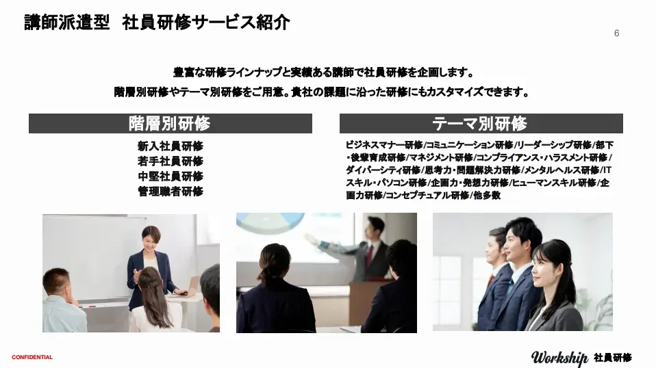 新入社員向け研修サービス資料
