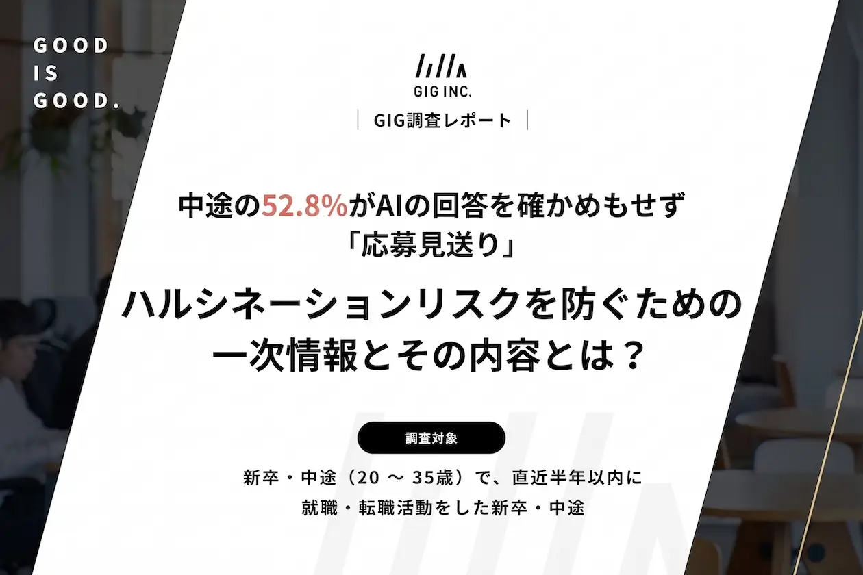 転職希望者の52.8%が、AIの回答を確かめもせず「応募見送り」。ハルシネーションリスクを防ぐための一次情報とその内容とは？【2026年 AI×採用調査】